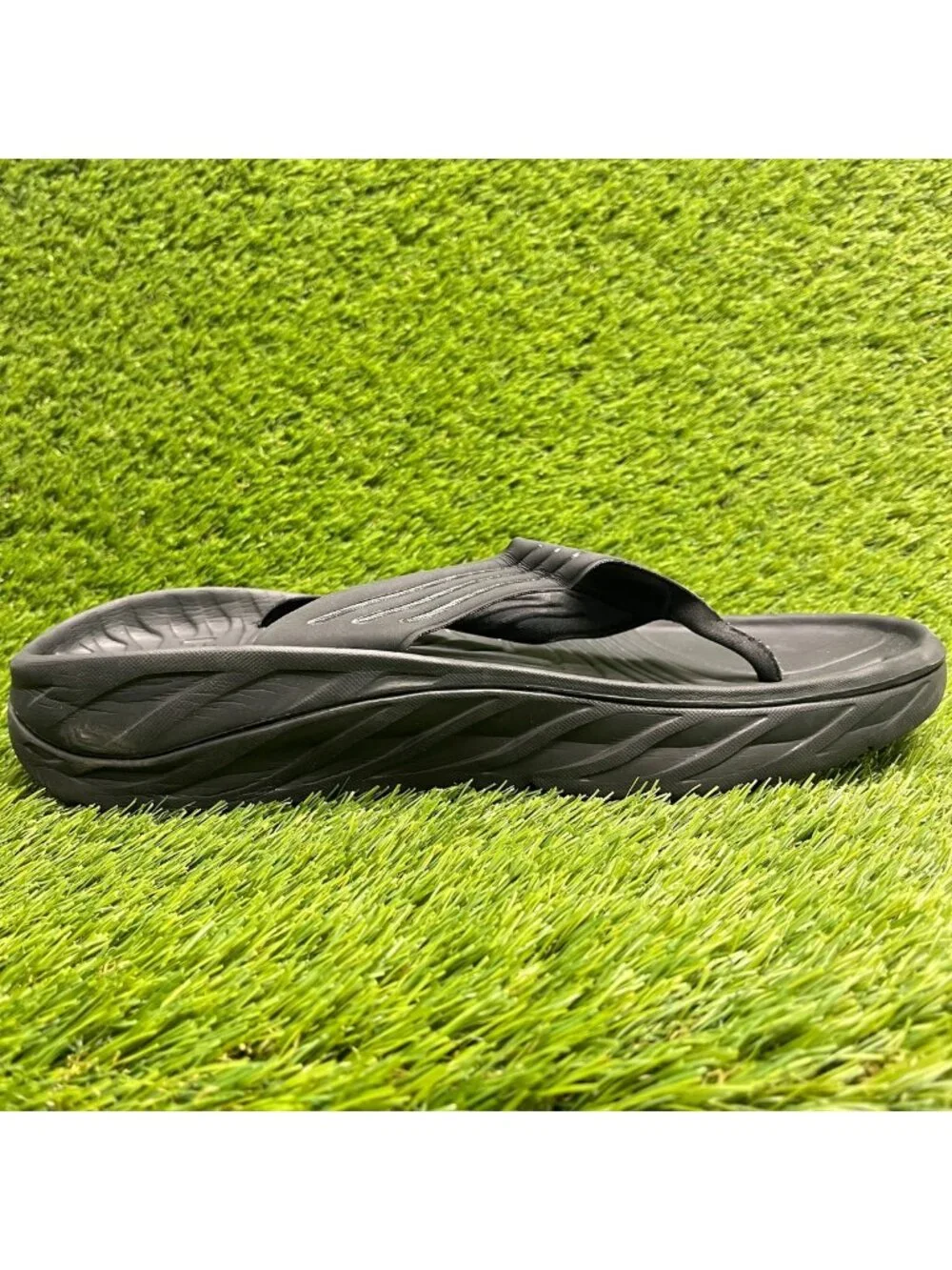 Hoka One One Ora Recovery Flip Mens Size 12 Black Beach Outdoor Thong Sandals